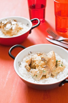 Poulet au curry et aux champignons