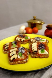 Crostinis aux deux champignons