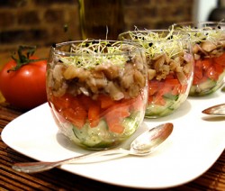 Verrine tricolore de champignons